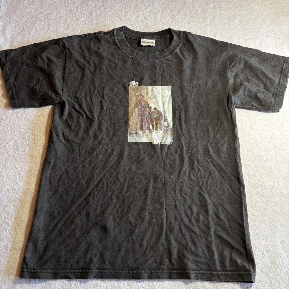 Vintage Upper Playground Run DMC Ricky‎ Powell T Shirt Mens Size M Black Tee
